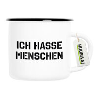 Emaille Tasse Ich hasse Menschen 300ml Vintage Emaille Becher