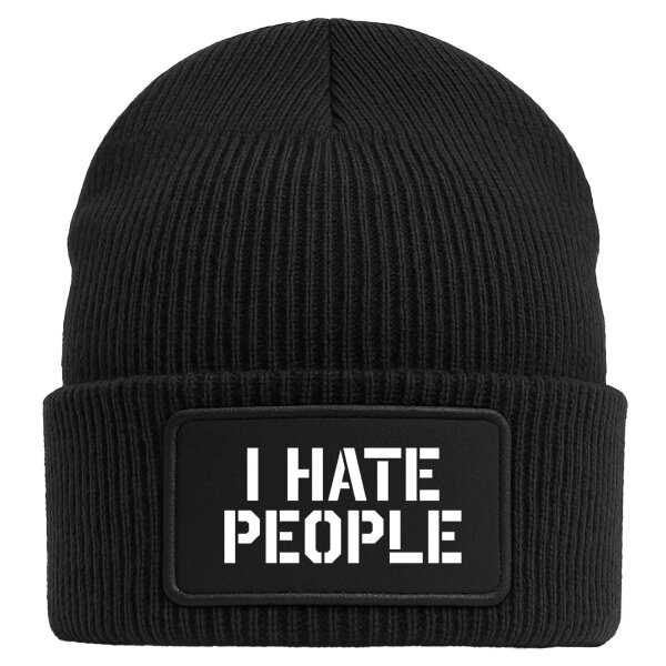 Beanie I hate people Black Mütze