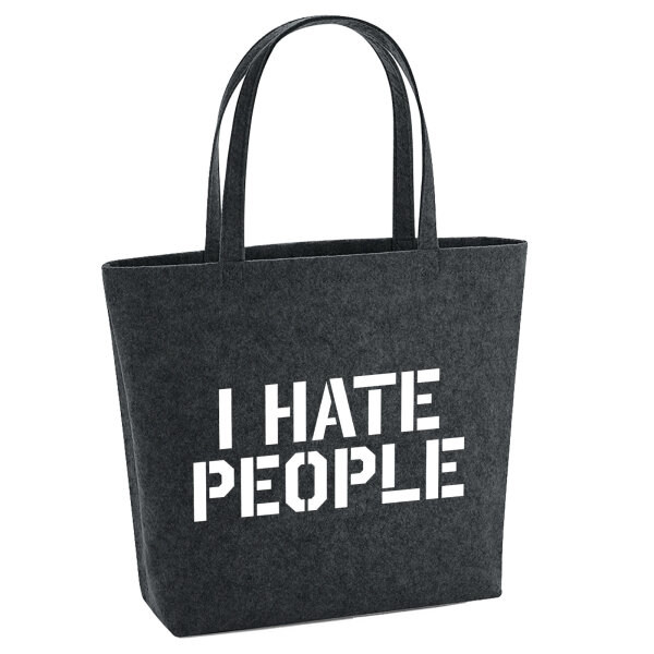 Filzshopper I hate people 22 Liter Filztasche