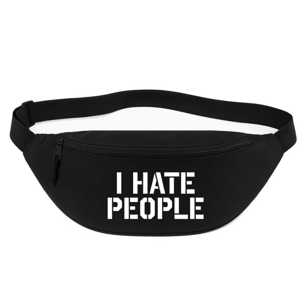 Bauchtasche I hate people 2,5 Liter Black Crossbody Bag