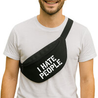 Bauchtasche I hate people 2,5 Liter Black Crossbody Bag