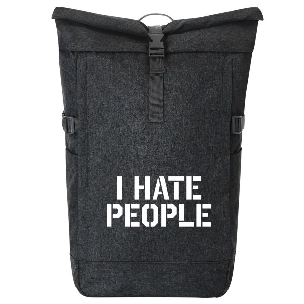 Kurierrucksack I hate people 30-44 Liter Black Melange