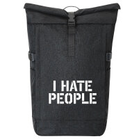 Kurierrucksack I hate people 30-44 Liter Black Melange
