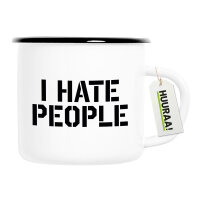 Emaille Tasse I hate people 300ml Vintage Emaille Becher