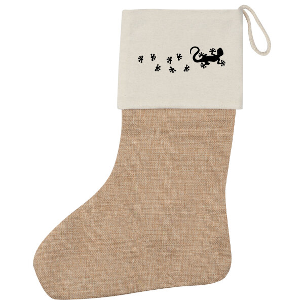 Weihnachtsstrumpf Gecko Tapsen Beige