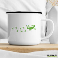 Emaille Tasse Gecko Tapsen 300ml Vintage Emaille Becher