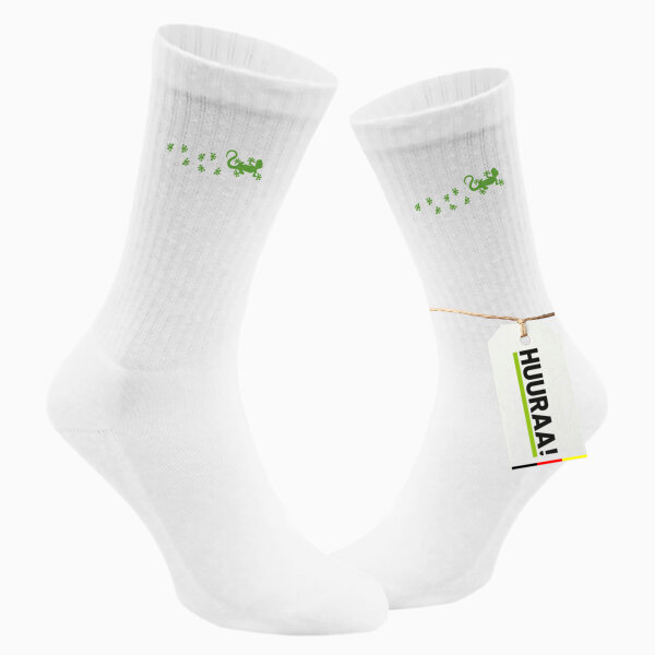 Socken Gecko Tapsen Größe 37/46 White Motiv Tennissocken