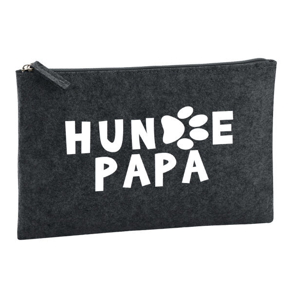 Kulturbeutel Hundepapa Tapse 1 Liter Filz Charcoal Kosmetiktasche