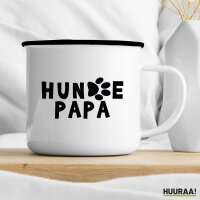 Emaille Tasse Hundepapa Tapse 300ml Vintage Emaille Becher