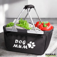 Einkaufskorb faltbar Dog Mum Tapse 20 Liter Tragekorb Black