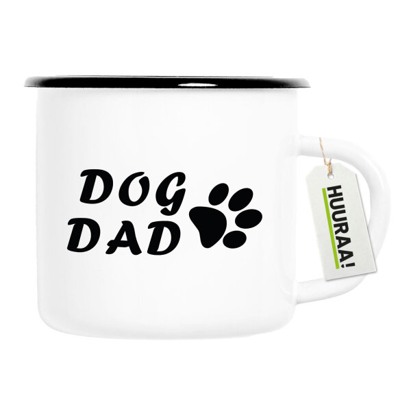 Emaille Tasse Dog Dad Tapse 300ml Vintage Emaille Becher