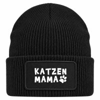 Beanie mit Patch Katzenmama Tapse Black