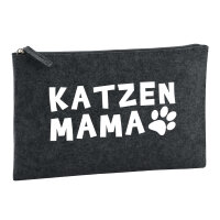Kulturbeutel Katzenmama Tapse 1 Liter Filz Charcoal...