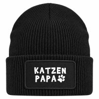 Beanie mit Patch Katzenpapa Tapse Black