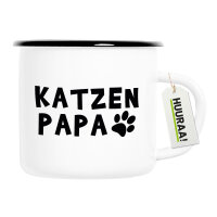 Emaille Tasse Katzenpapa Tapse 300ml Vintage Emaille Becher