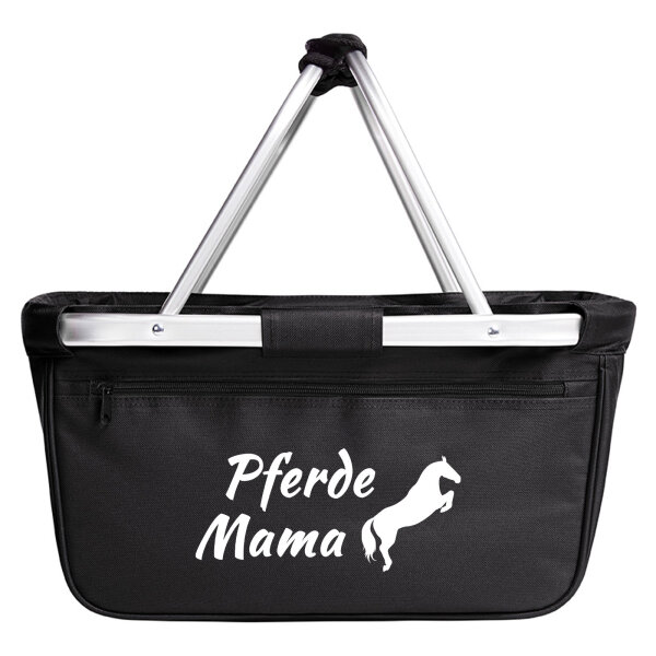 Einkaufskorb faltbar Pferdemama Silhouette 20 Liter Tragekorb Black