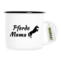 Emaille Tasse Pferdemama Silhouette 300ml Vintage Emaille...