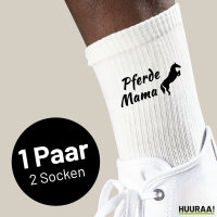 Socken Pferdemama Silhouette Größe 37/46 White...
