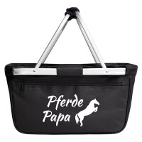 Einkaufskorb Pferdepapa Silhouette in Black, faltbar, 20...