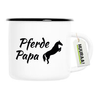 Emaille Tasse Pferdepapa Silhouette 300ml Vintage Emaille...