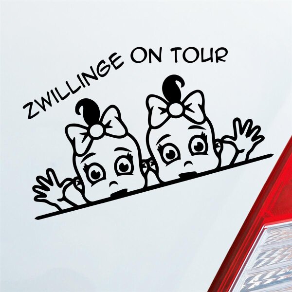 Autoaufkleber Zwillinge on Tour ca. 19x11cm