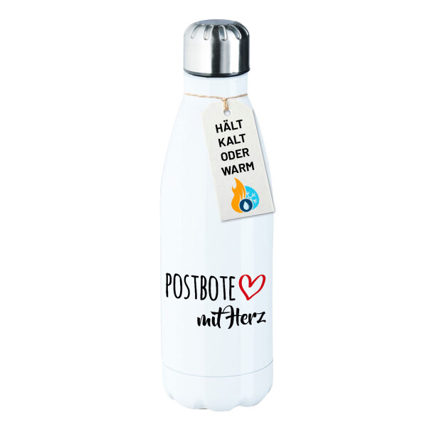 Edelstahl-Trinkflasche Postbote mit Herz 500ml Wasserflasche