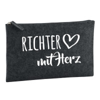 Kulturbeutel Richter mit Herz 1 Liter Filz Charcoal Kosmetiktasche