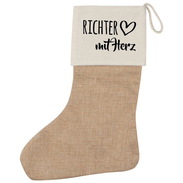 Weihnachtsstrumpf Richter mit Herz Beige