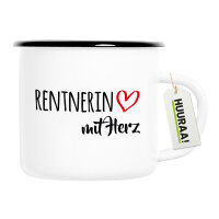 Emaille Tasse Rentnerin mit Herz 300ml Vintage Emaille...