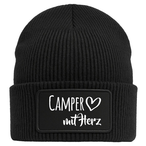 Beanie Camper mit Herz Black Mütze