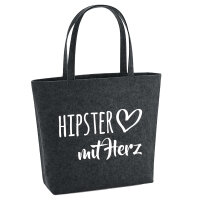 Filzshopper Hipster mit Herz 22 Liter Filztasche