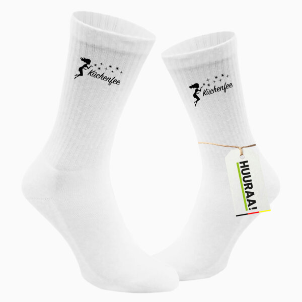 Socken Küchenfee Sternenstaub Größe 37/46 White Motiv Tennissocken