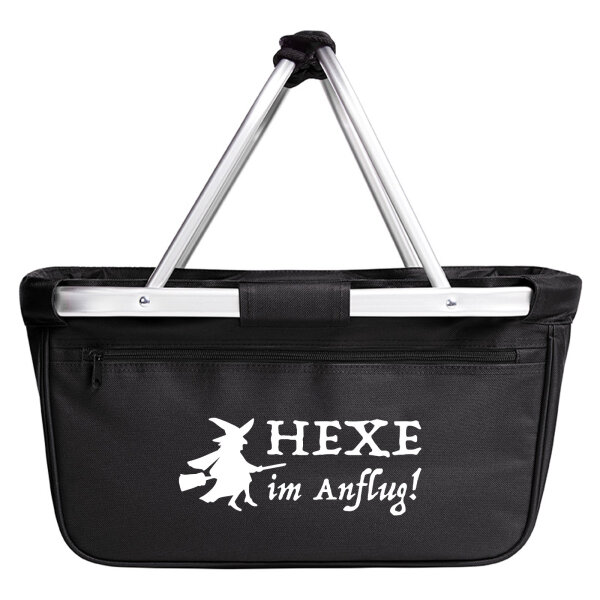 Einkaufskorb faltbar Hexe im Anflug 20 Liter Tragekorb Black