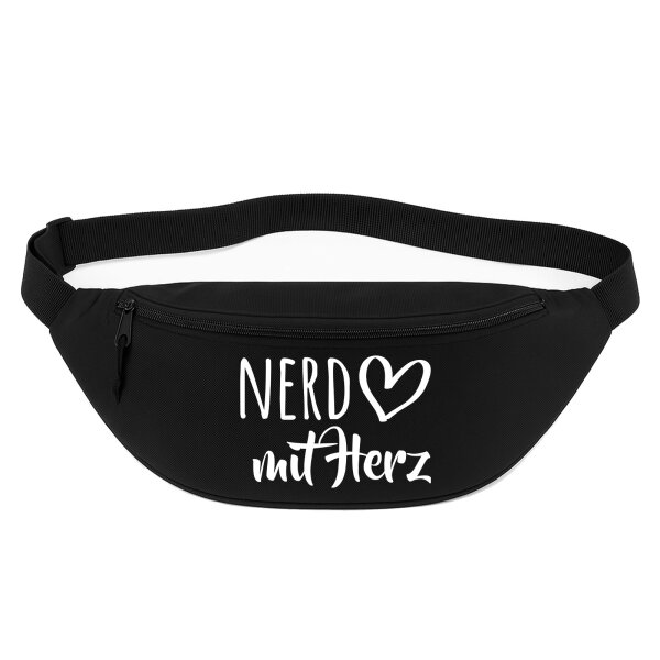 Bauchtasche Nerd mit Herz 2,5 Liter Black Crossbody Bag