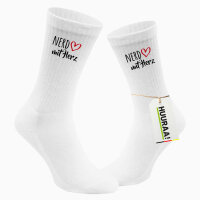 Socken Nerd mit Herz Größe 37/46 White Motiv Tennissocken