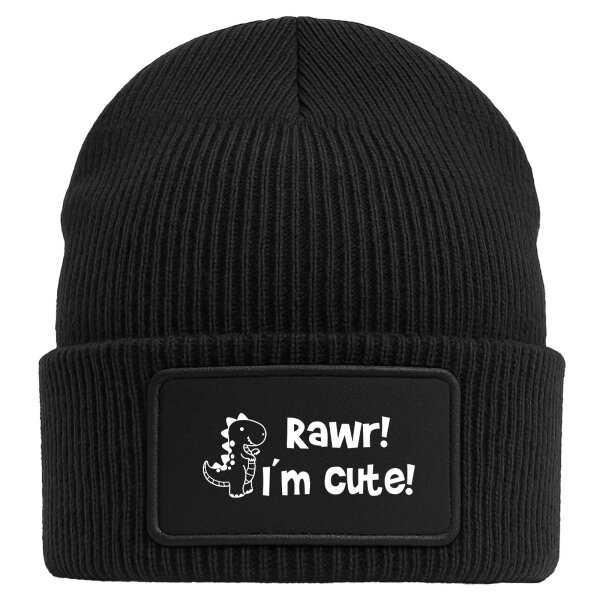 Beanie T-Rex I`m cute Black Mütze