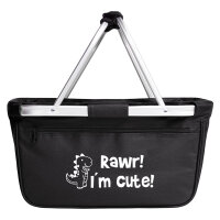 Einkaufskorb faltbar T-Rex I`m cute 20 Liter Tragekorb Black