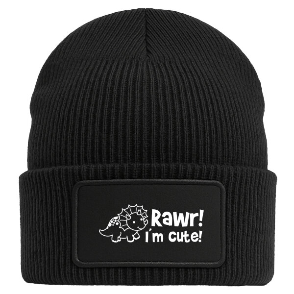 Beanie Triceratops I`m cute Black Mütze
