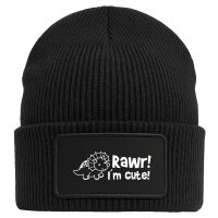 Beanie Triceratops I`m cute Black Mütze