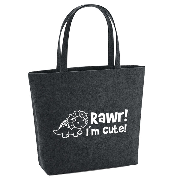 Filzshopper Triceratops I`m cute 22 Liter Filztasche