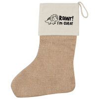 Weihnachtsstrumpf Triceratops I`m cute Beige