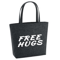 Filzshopper Free Hugs Schriftzug 22 Liter Filztasche