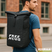 Kurierrucksack Free Hugs Schriftzug 30-44 Liter Black...
