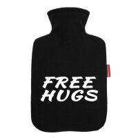Wärmflasche Free Hugs Schriftzug