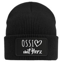 Beanie Ossi mit Herz Black Mütze