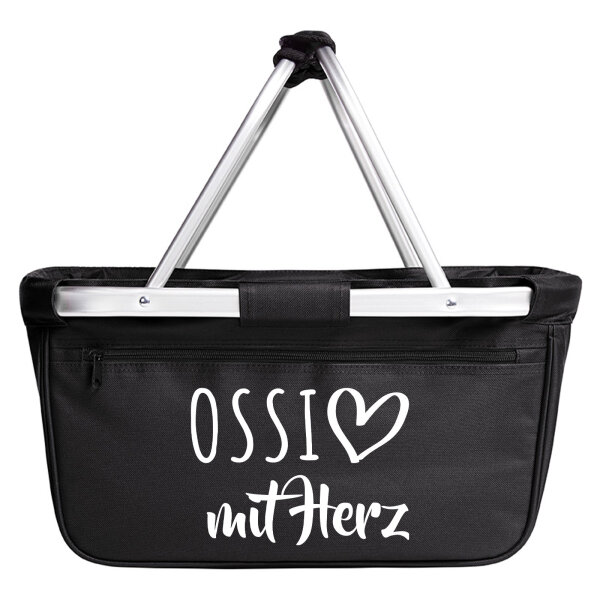 Einkaufskorb faltbar Ossi mit Herz 20 Liter Tragekorb Black