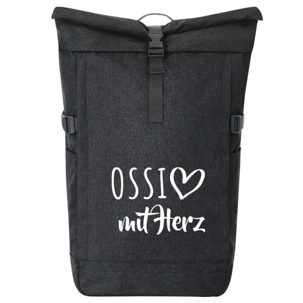 Kurierrucksack Ossi mit Herz 30-44 Liter Black Melange