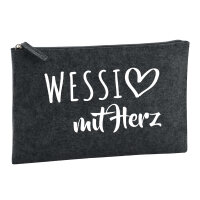 Kulturbeutel Wessi mit Herz 1 Liter Filz Charcoal...