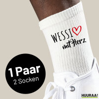 Socken Wessi mit Herz Größe 37/46 White Motiv Tennissocken
