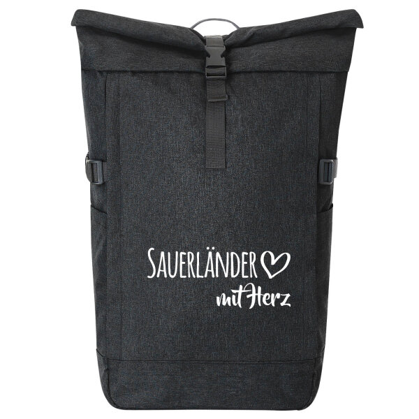 Kurierrucksack Sauerländer mit Herz 30-44 Liter Black Melange